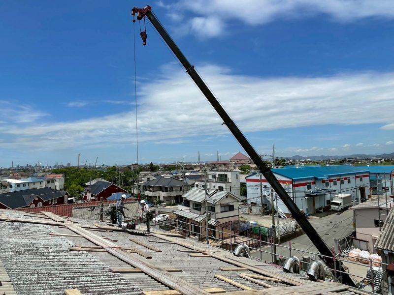 加古川市　工場　屋根工事　施工中